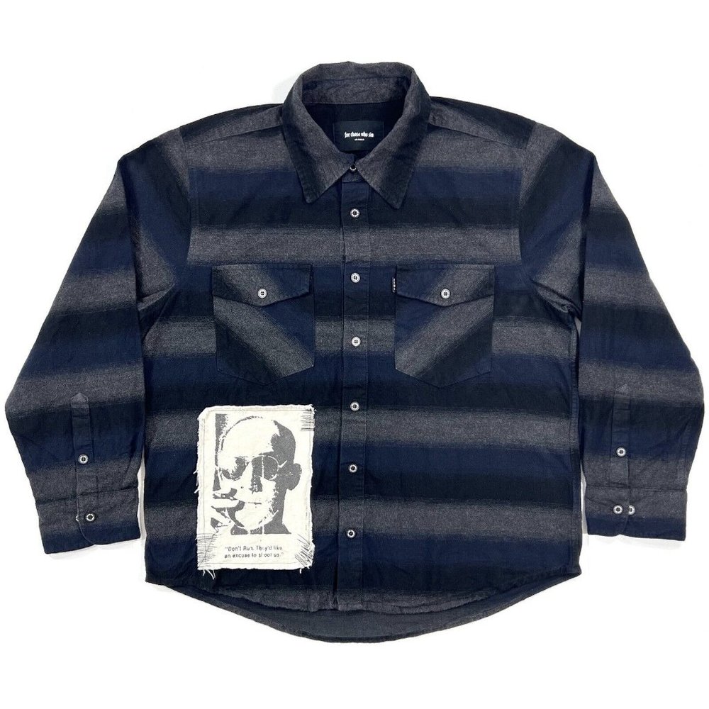 For Those Who Sin Flannel Shirt Mens Large Hunter S Thompson Gonzo Dont Run